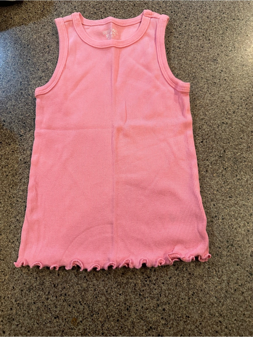 Garanimals Pink Ribbed Tank Top with Lettuce Hem